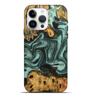 iPhone 15 Pro Max Wood Live Edge Phone Case - Maeve (Green, 724117)