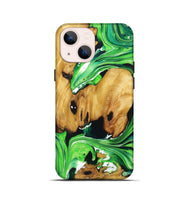 iPhone 13 mini Wood Live Edge Phone Case - Lacy (Green, 724125)