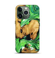 iPhone 13 Pro Wood Live Edge Phone Case - Lacy (Green, 724125)