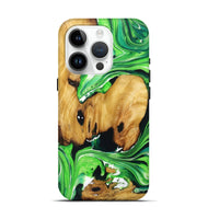 iPhone 15 Pro Wood Live Edge Phone Case - Lacy (Green, 724125)