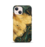 iPhone 13 mini Wood Live Edge Phone Case - Iker (Green, 724128)