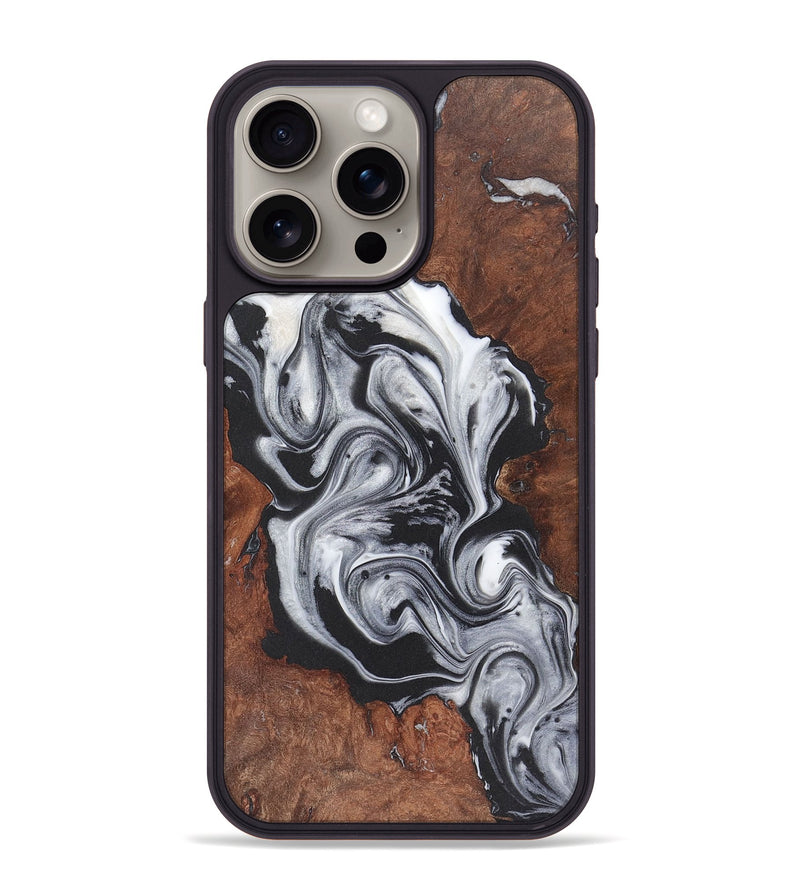 iPhone 15 Pro Max Wood Phone Case - Yaretzi (Black & White, 724174)