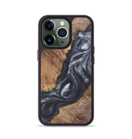 iPhone 13 Pro Wood Phone Case - Madeline (Black & White, 724177)