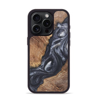 iPhone 15 Pro Wood Phone Case - Madeline (Black & White, 724177)