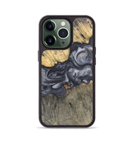 iPhone 13 Pro Wood Phone Case - Deborah (Black & White, 724178)