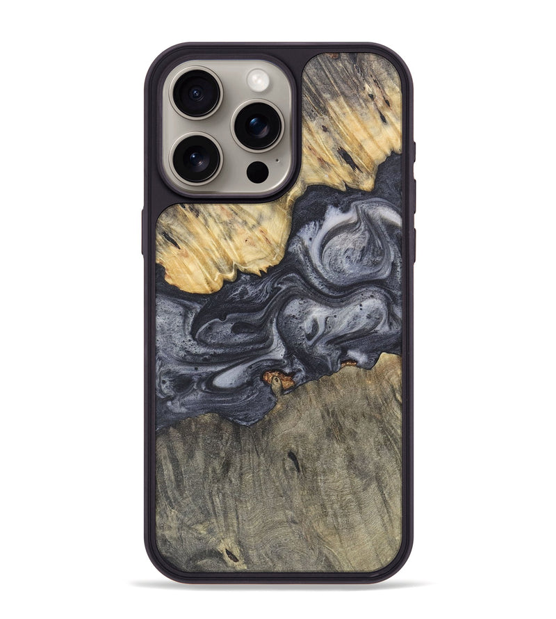 iPhone 15 Pro Max Wood Phone Case - Deborah (Black & White, 724178)