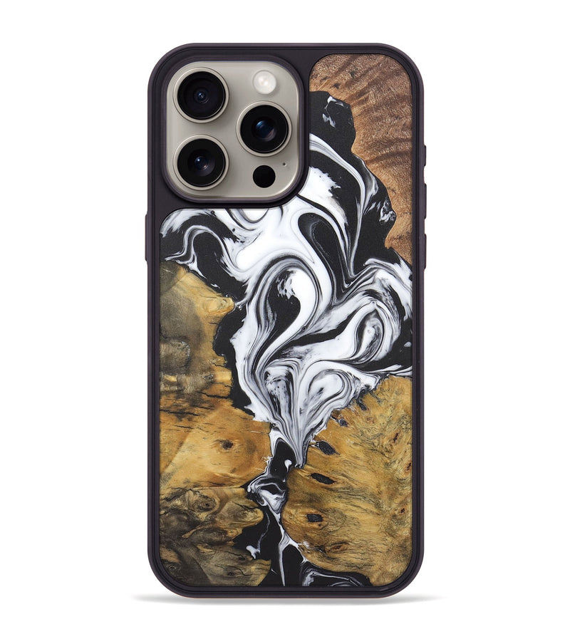 iPhone 15 Pro Max Wood Phone Case - Faith (Black & White, 724182)