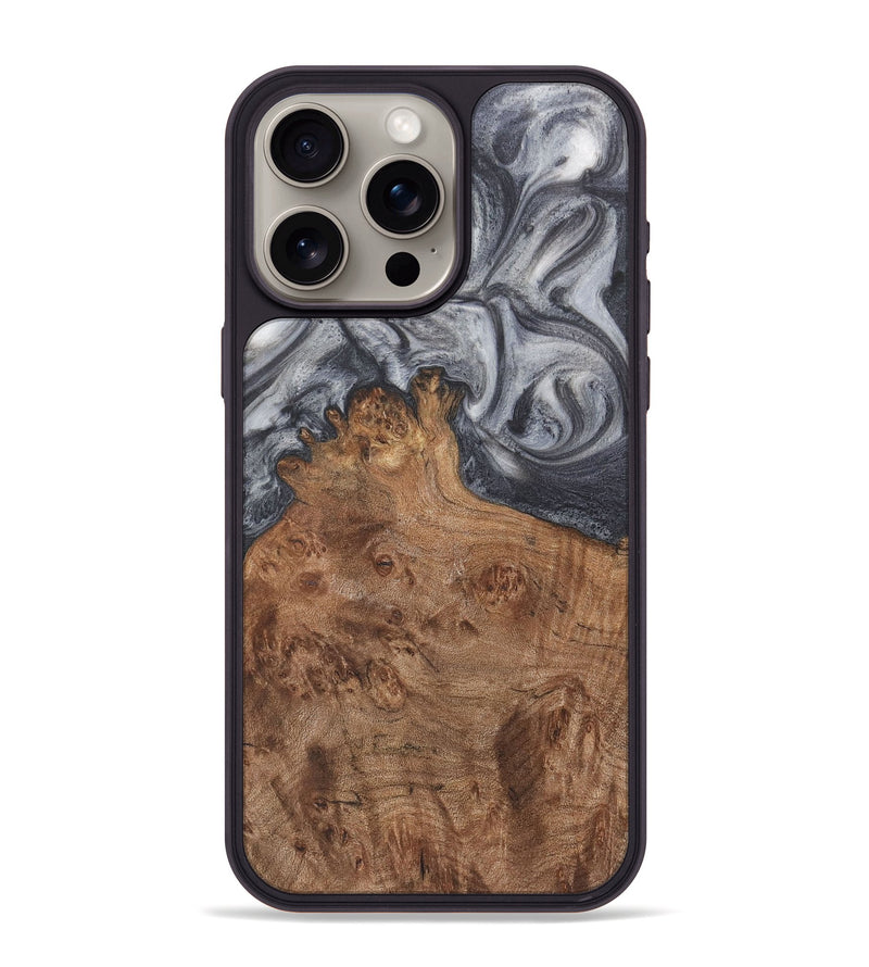 iPhone 15 Pro Max Wood Phone Case - Franklin (Black & White, 724183)