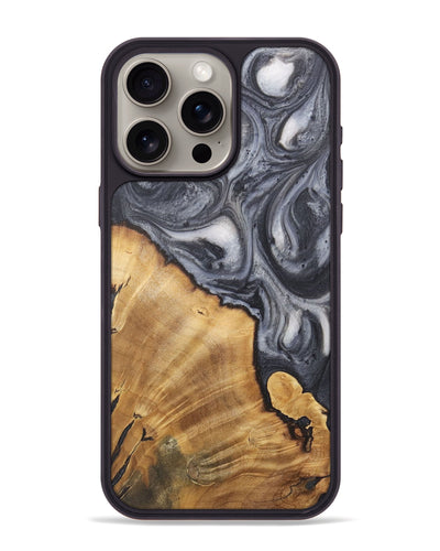 iPhone 15 Pro Max Wood Phone Case - Ruth (Black & White, 724184)