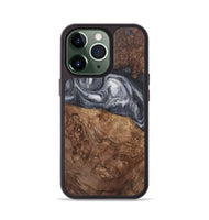 iPhone 13 Pro Wood Phone Case - Tommy (Black & White, 724186)