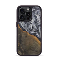 iPhone 15 Pro Wood Phone Case - Anthony (Black & White, 724187)