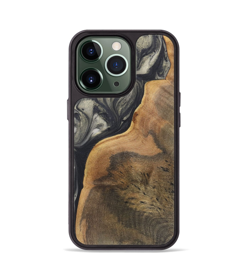 iPhone 13 Pro Wood Phone Case - Dewey (Black & White, 724189)