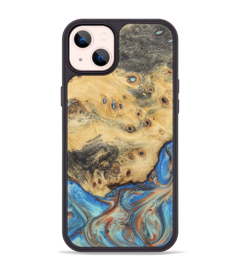 iPhone 14 Plus Wood Phone Case - Mable (Teal & Gold, 724210)