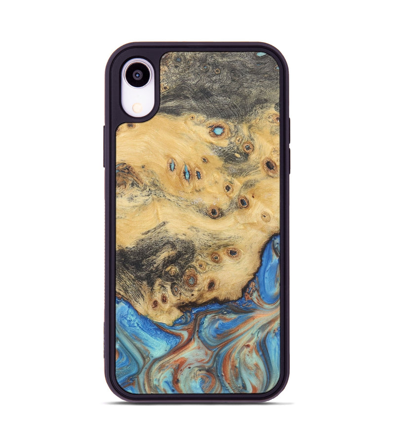 iPhone Xr Wood Phone Case - Mable (Teal & Gold, 724210)