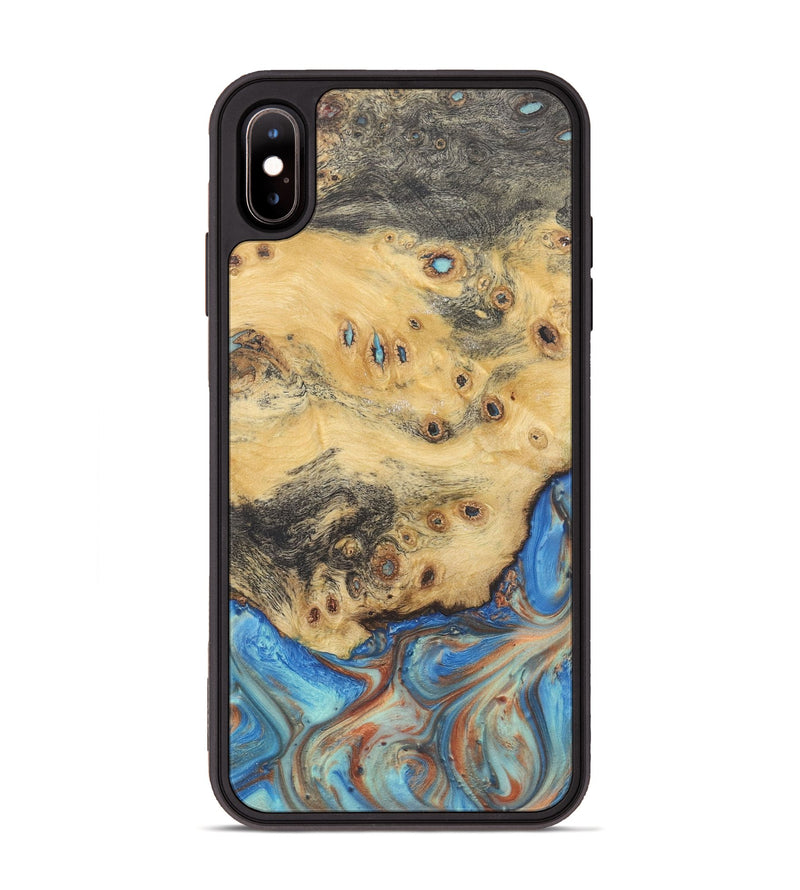 iPhone Xs Max Wood Phone Case - Mable (Teal & Gold, 724210)