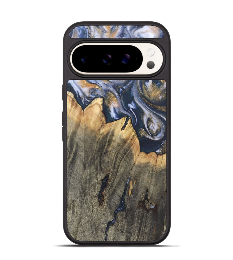 Pixel 9 Wood Phone Case - Jadyn (Teal & Gold, 724211)