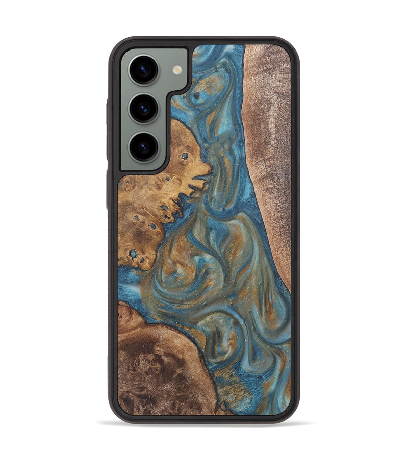 Galaxy S23 Plus Wood Phone Case - Ophelia (Teal & Gold, 724214)