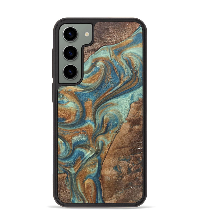 Galaxy S23 Plus Wood Phone Case - Rickie (Teal & Gold, 724216)