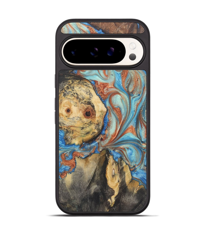 Pixel 9 Wood Phone Case - Marquis (Teal & Gold, 724218)