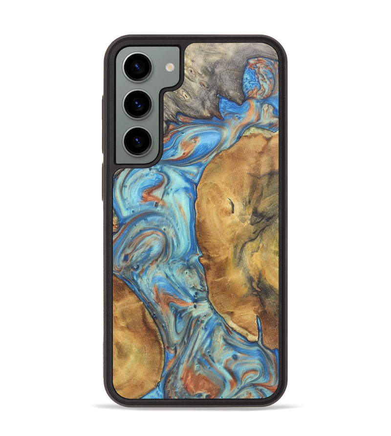 Galaxy S23 Plus Wood Phone Case - Patrice (Teal & Gold, 724223)