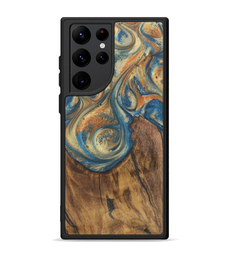 Galaxy S22 Ultra Wood Phone Case - Mateo (Teal & Gold, 724224)