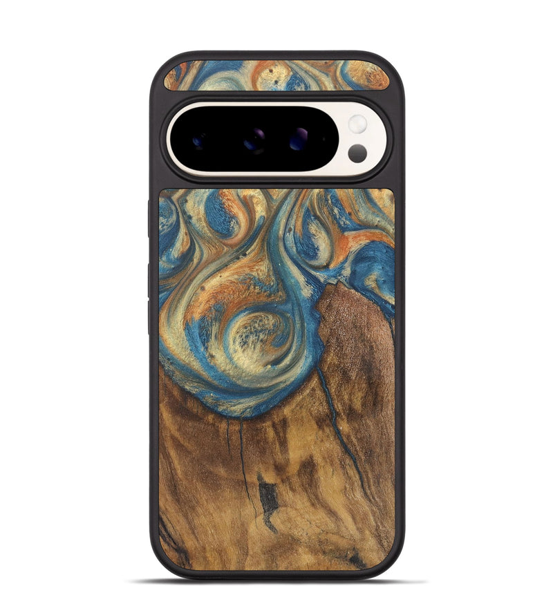 Pixel 9 Wood Phone Case - Mateo (Teal & Gold, 724224)