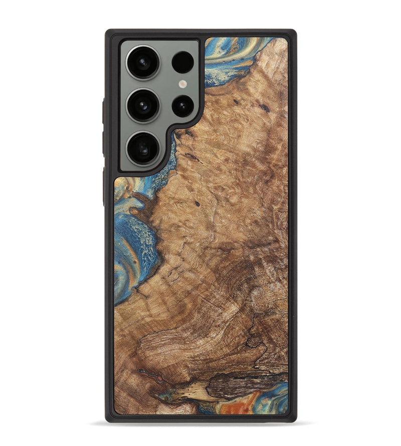 Galaxy S23 Ultra Wood Phone Case - Chester (Teal & Gold, 724225)