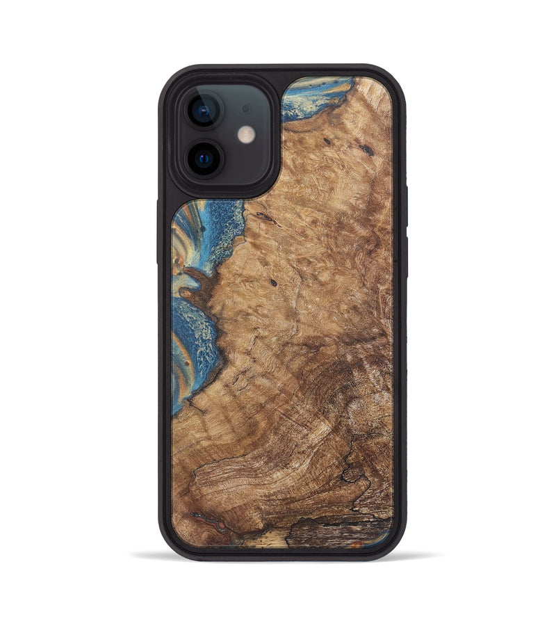 iPhone 12 Wood Phone Case - Chester (Teal & Gold, 724225)