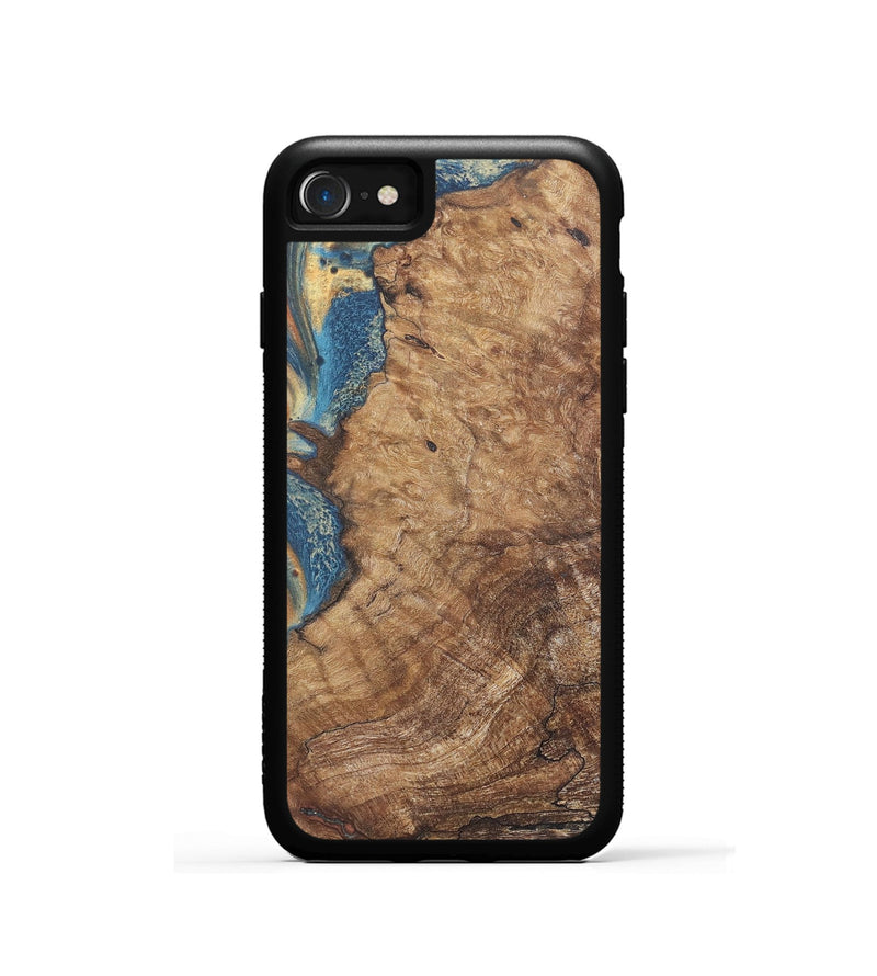 iPhone SE Wood Phone Case - Chester (Teal & Gold, 724225)