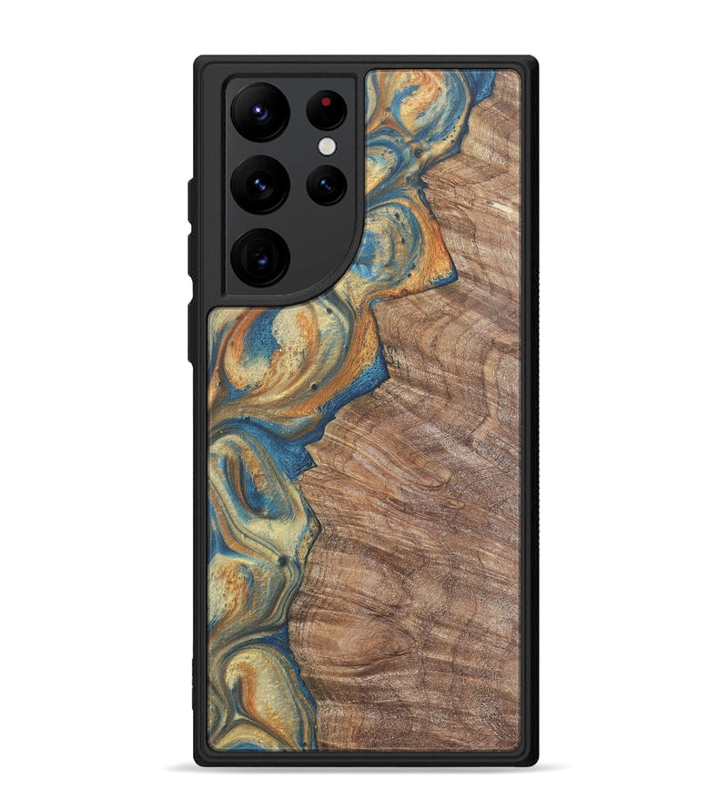 Galaxy S22 Ultra Wood Phone Case - Greg (Teal & Gold, 724228)