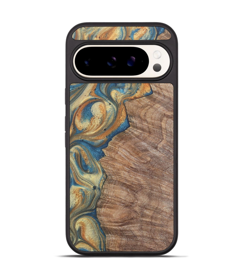 Pixel 9 Wood Phone Case - Greg (Teal & Gold, 724228)