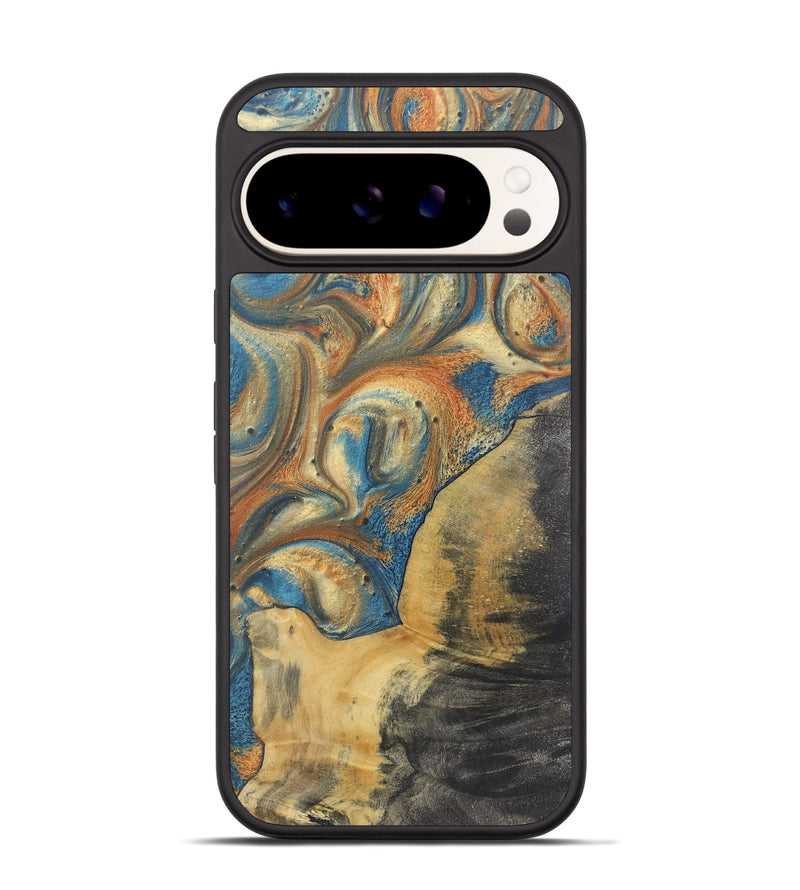 Pixel 9 Wood Phone Case - Lucile (Teal & Gold, 724229)