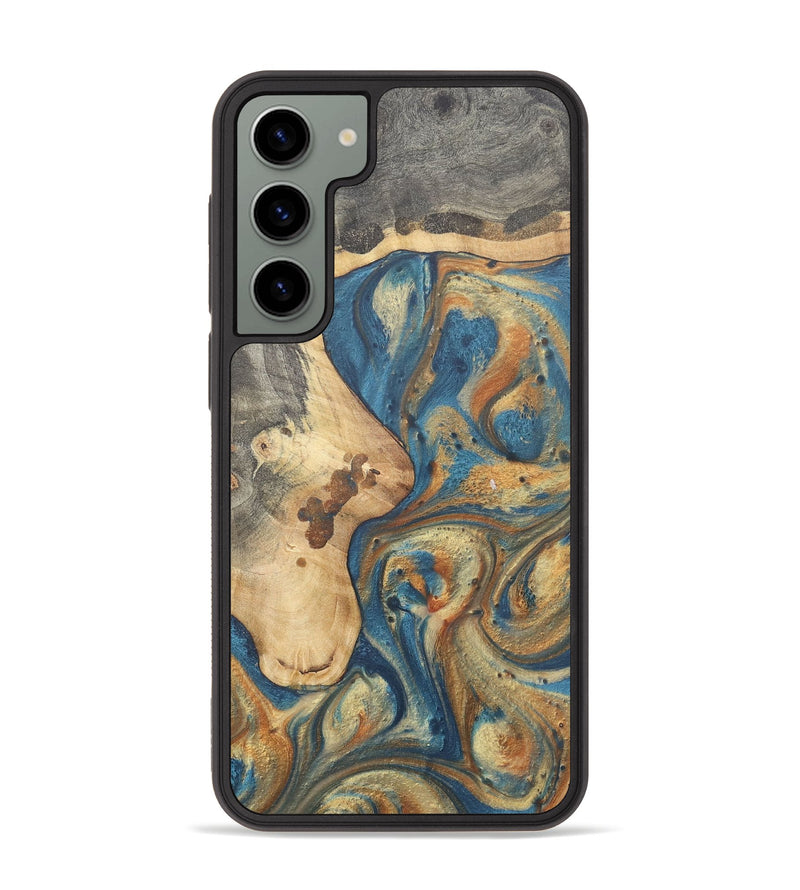 Galaxy S23 Plus Wood Phone Case - Dante (Teal & Gold, 724230)