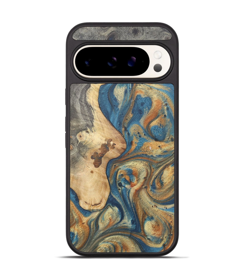 Pixel 9 Wood Phone Case - Dante (Teal & Gold, 724230)