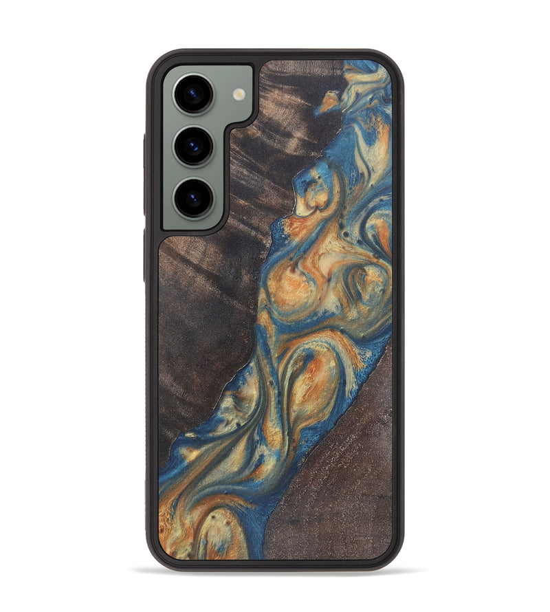 Galaxy S23 Plus Wood Phone Case - Perla (Teal & Gold, 724232)