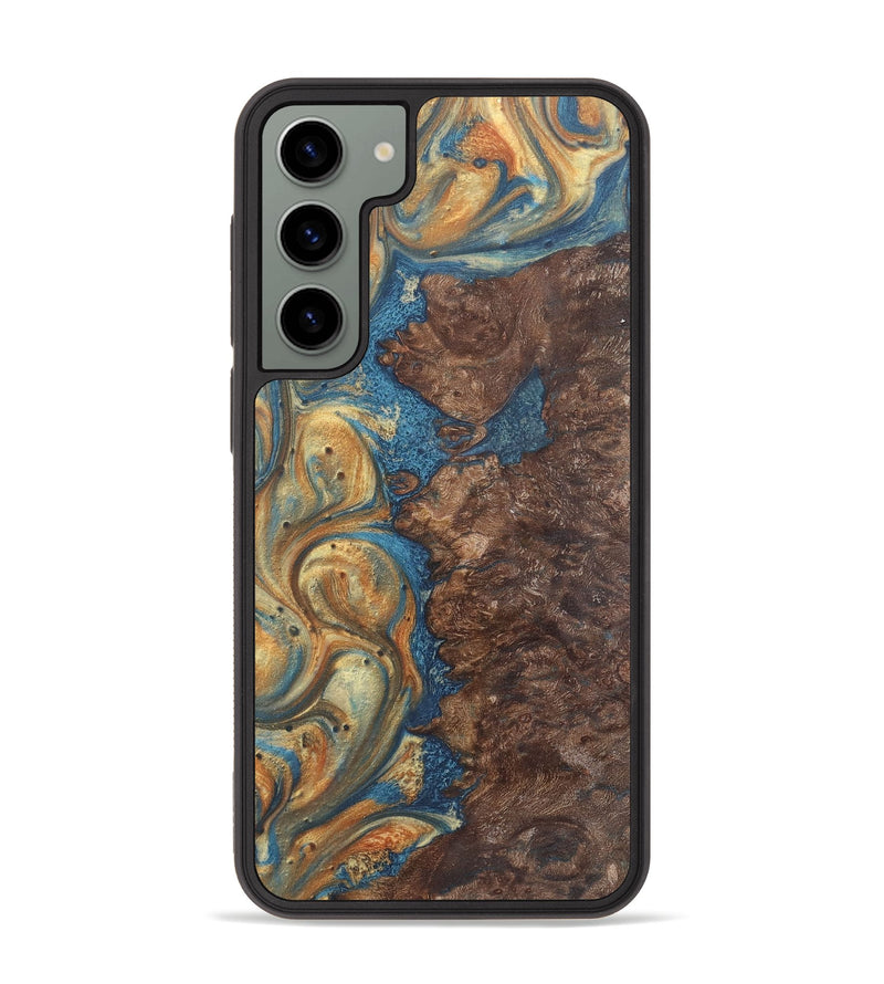 Galaxy S23 Plus Wood Phone Case - Keri (Teal & Gold, 724233)