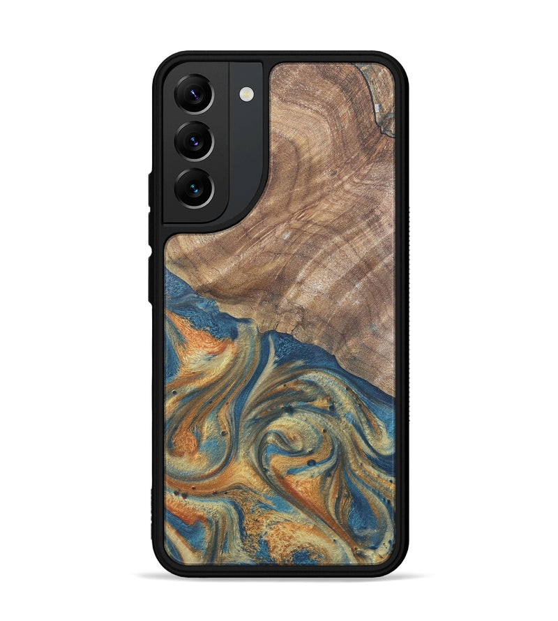 Galaxy S22 Plus Wood Phone Case - Jimena (Teal & Gold, 724235)