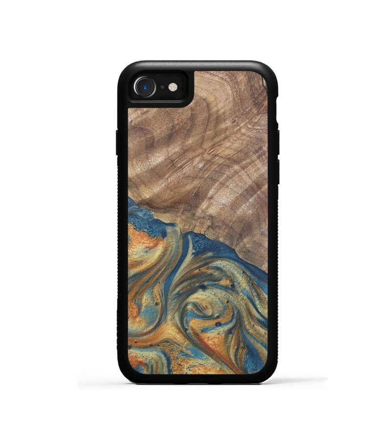 iPhone SE Wood Phone Case - Jimena (Teal & Gold, 724235)