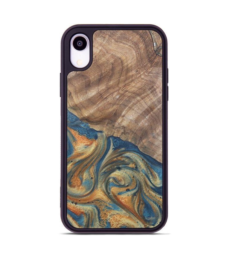 iPhone Xr Wood Phone Case - Jimena (Teal & Gold, 724235)