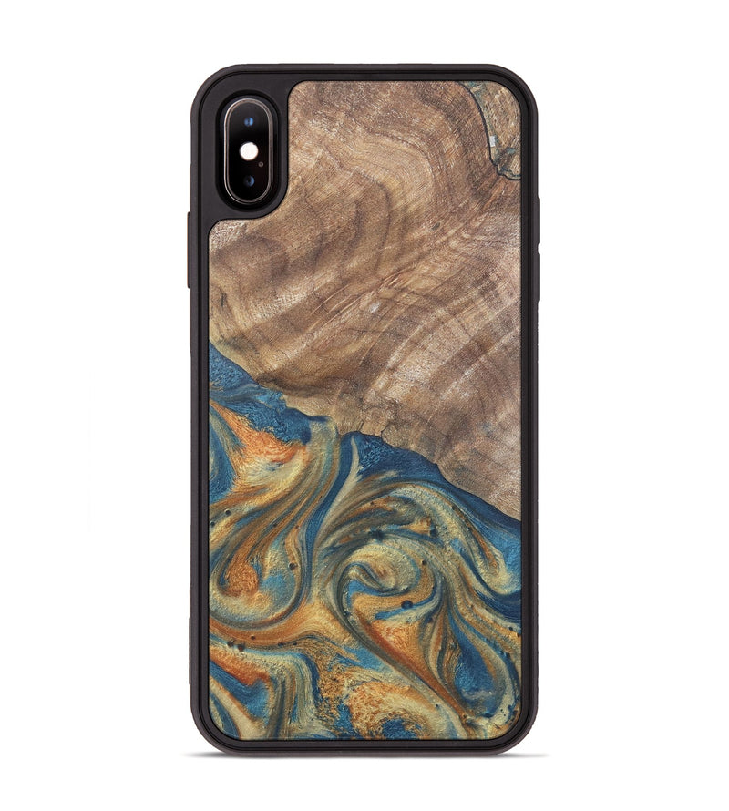 iPhone Xs Max Wood Phone Case - Jimena (Teal & Gold, 724235)