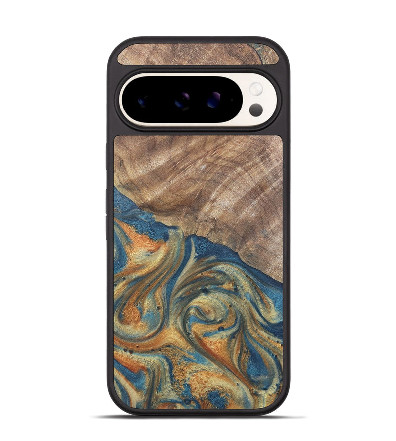 Pixel 9 Wood Phone Case - Jimena (Teal & Gold, 724235)