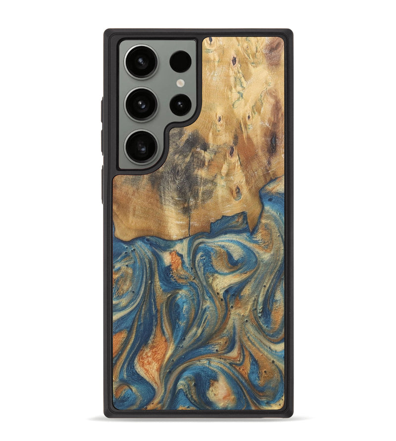 Galaxy S23 Ultra Wood Phone Case - Cadence (Teal & Gold, 724236)