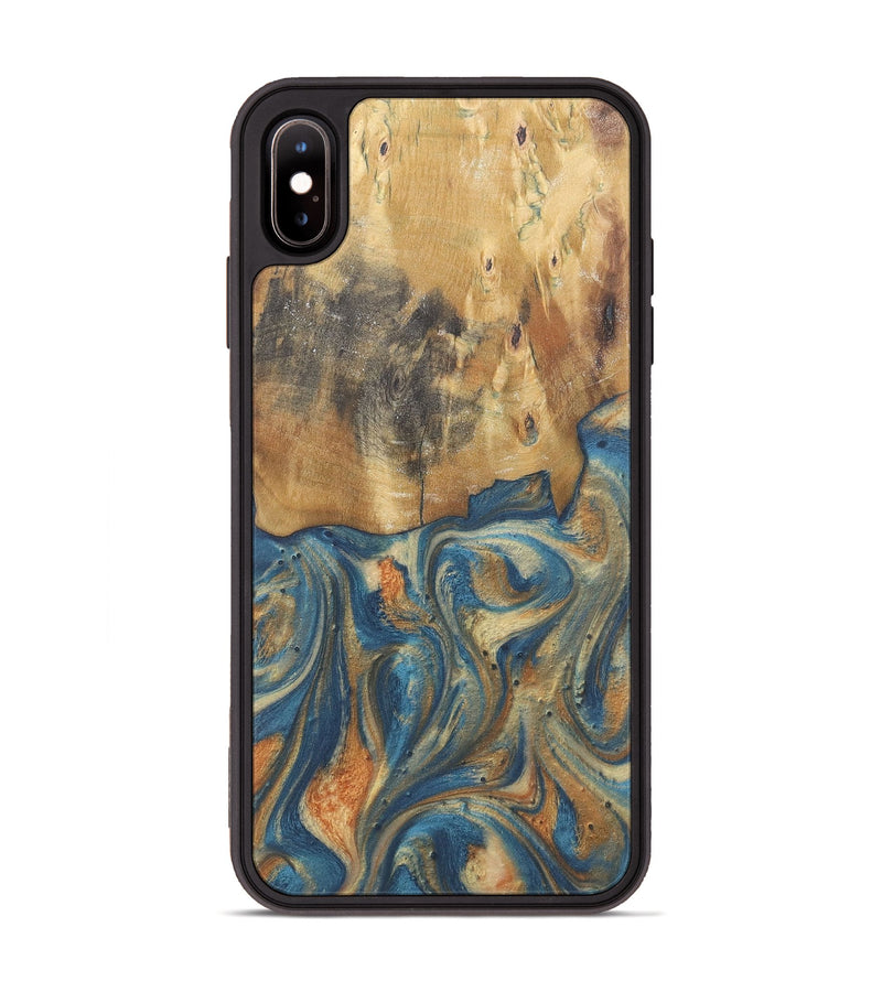 iPhone Xs Max Wood Phone Case - Cadence (Teal & Gold, 724236)