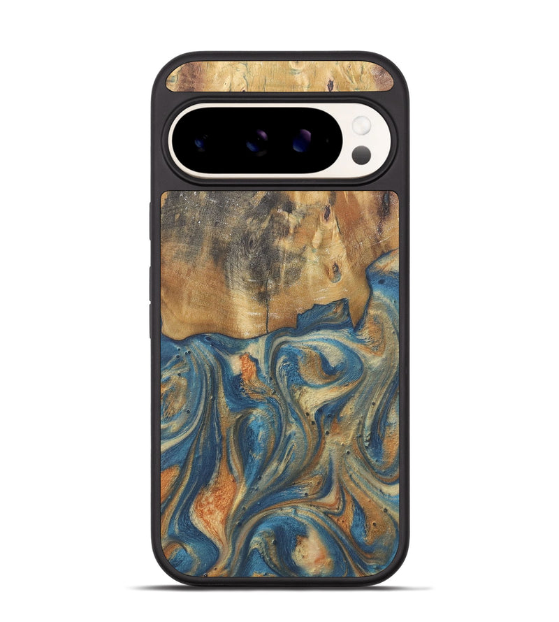 Pixel 9 Wood Phone Case - Cadence (Teal & Gold, 724236)