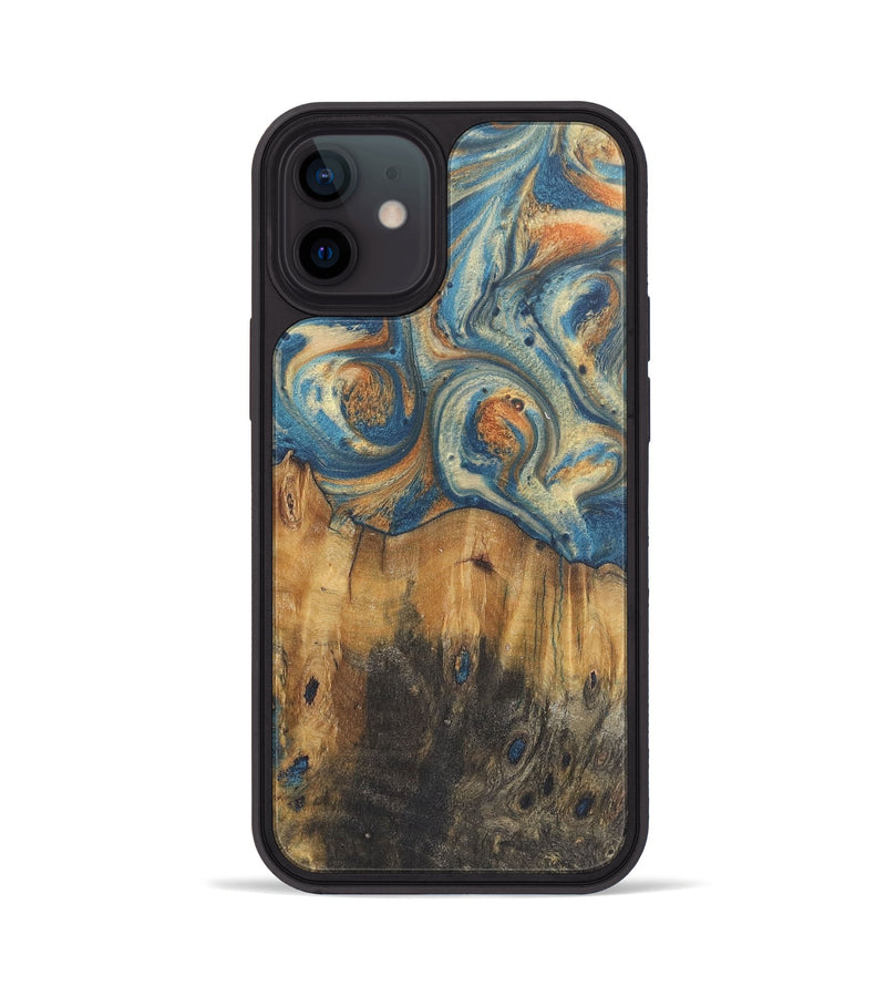 iPhone 12 Wood Phone Case - Lola (Teal & Gold, 724237)