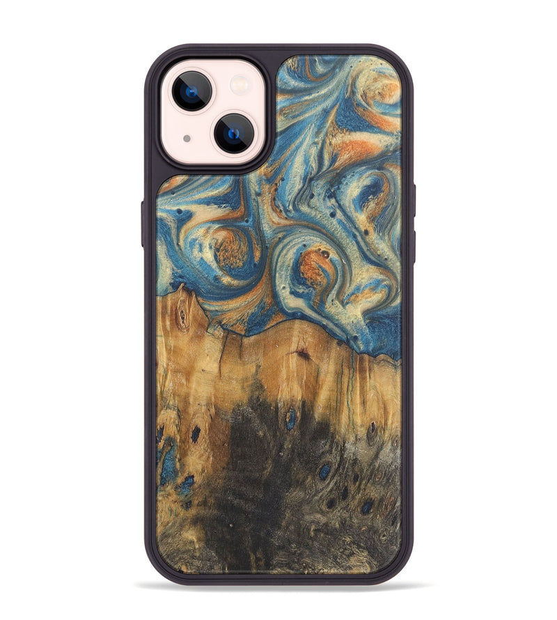 iPhone 14 Plus Wood Phone Case - Lola (Teal & Gold, 724237)