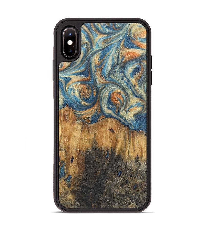 iPhone Xs Max Wood Phone Case - Lola (Teal & Gold, 724237)