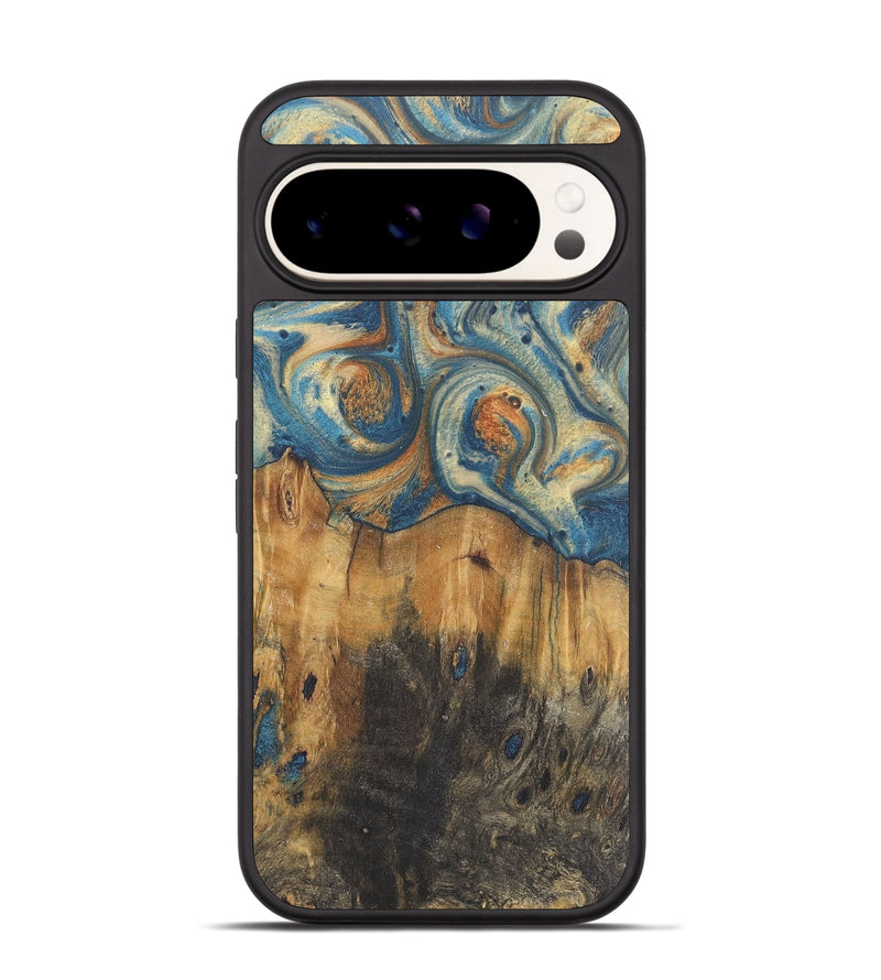 Pixel 9 Wood Phone Case - Lola (Teal & Gold, 724237)