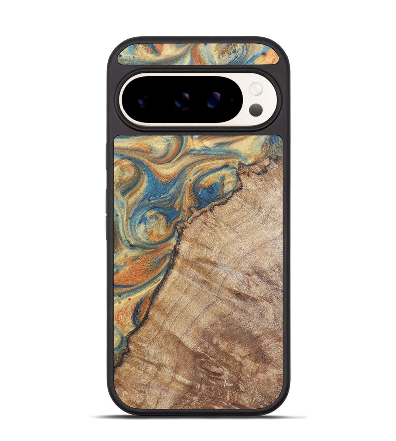 Pixel 9 Wood Phone Case - Mabel (Teal & Gold, 724238)