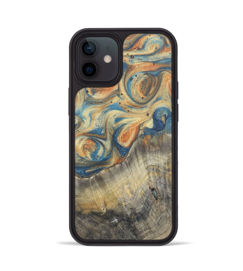 iPhone 12 Wood Phone Case - Bentley (Teal & Gold, 724239)